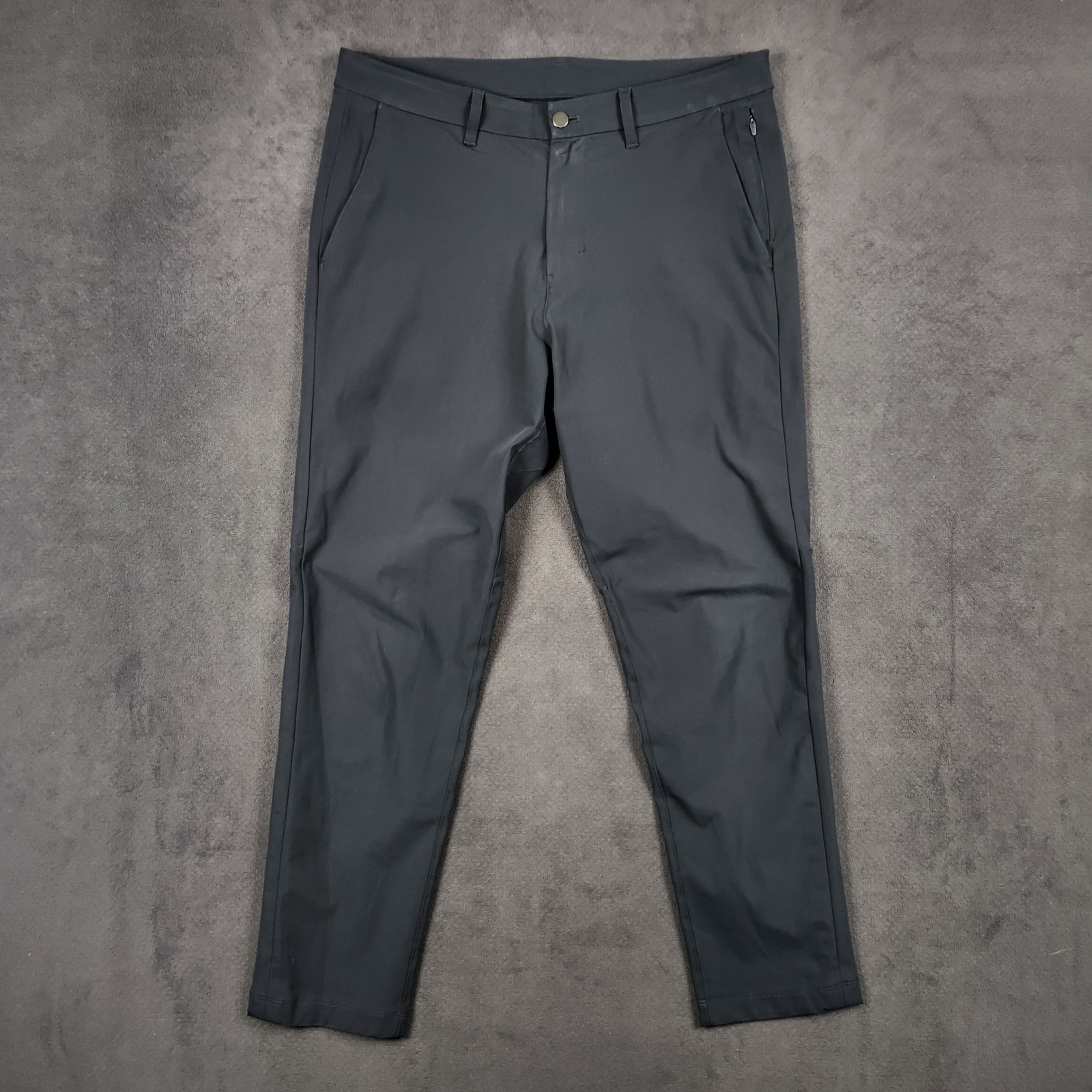 Lululemon Commission Pants Mens 34 Obsidian Gray Slim Fit Warpstreme Chino